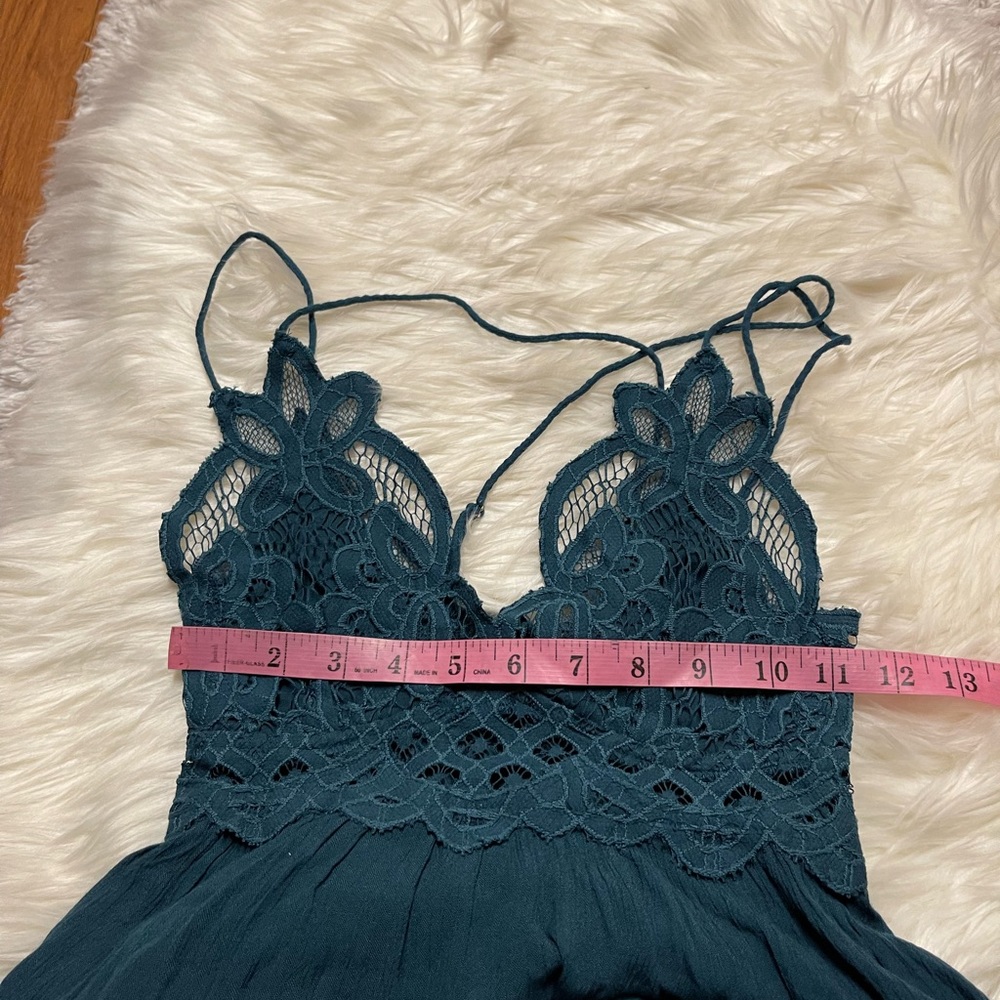Free People Teal Fp One "Adella" Slip Crochet Casual Maxi Dress - Picture 12 of 16